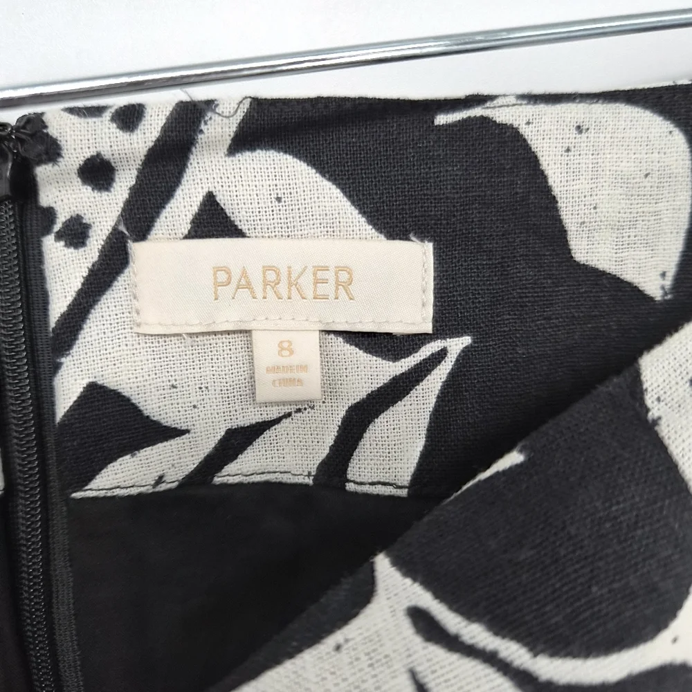 Parker Kiley Straight Midi Cotton Linen Blend Boho‎ Skirt Sz8 - Picture 6 of 13